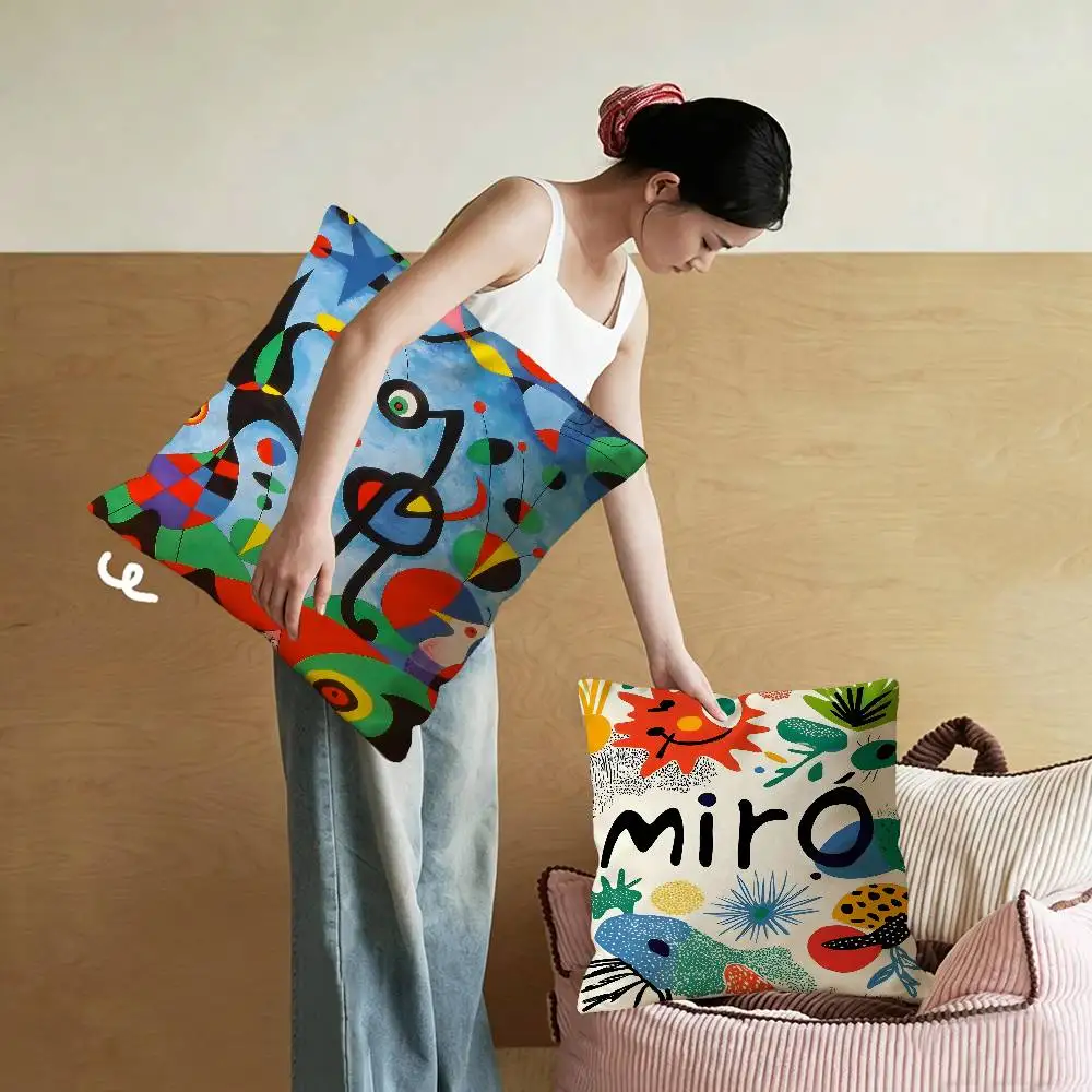 J-Joan M-Miros Art Office Cushion Pillowcase Car Cushion Cover45X45CM Lumbar Pillowcase Sofa Pillowcover