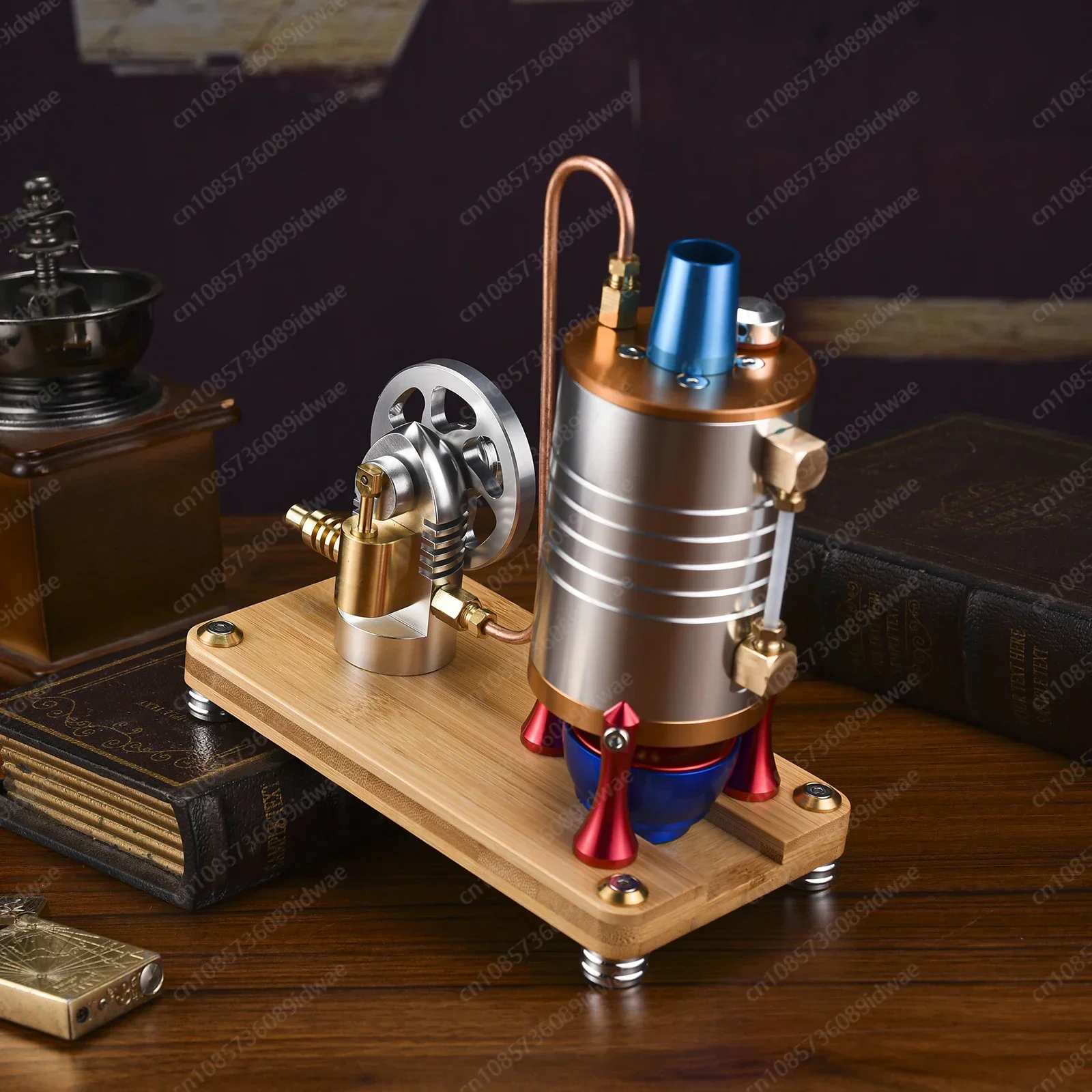 Startable steam engine model engine retro boiler with heating large boiler true start model CNC manufacturing