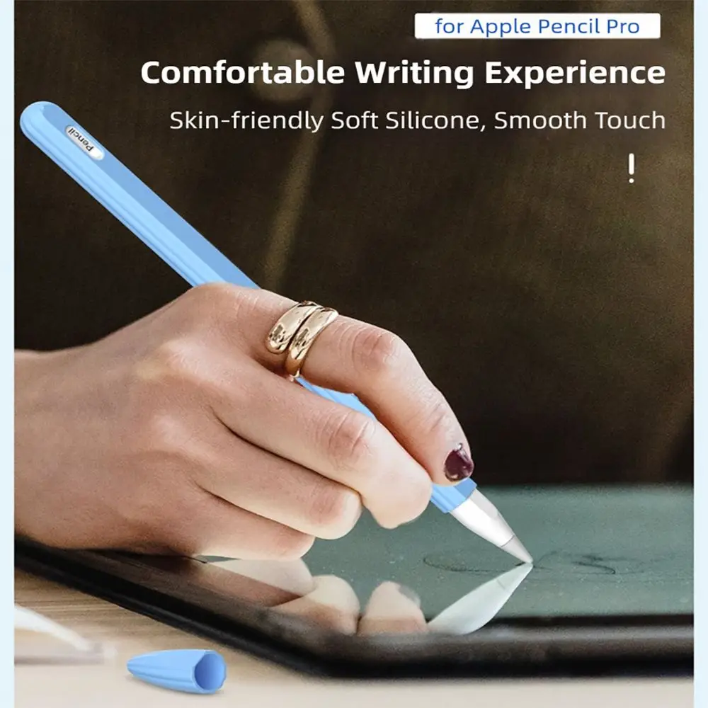 Silicone Tablet Pencil Case Anti Slip Shockproof Touch Screen Pen Cover Colorful Ergonomic Stylus Sleeve for Apple Pencil Pro/2