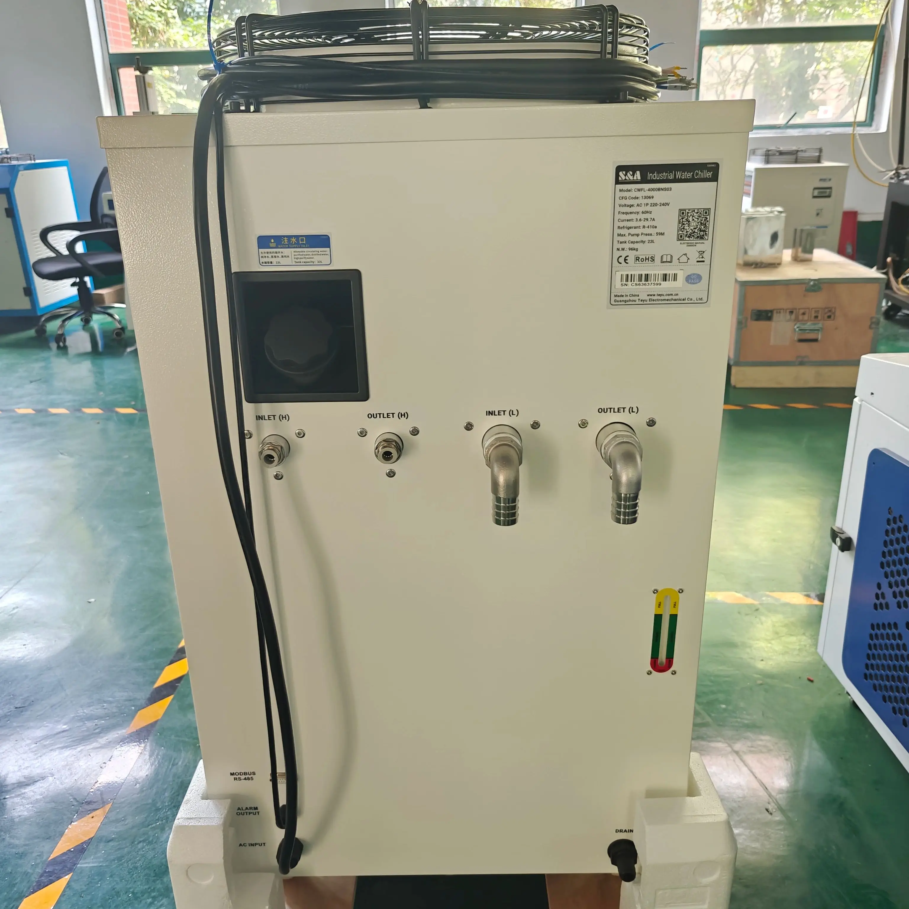 TEYU S&A CWFL-3000 Industrial Water Chiller 3kW Dual Temperature Control Fiber Laser Cooling System for Welding