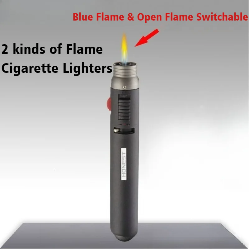 

Double Fires Cigar Igniter Windproof Open Flame Inflatable Lighter Welding Gun Blue Fire Cigarette Lighters & Smoking Accessorie