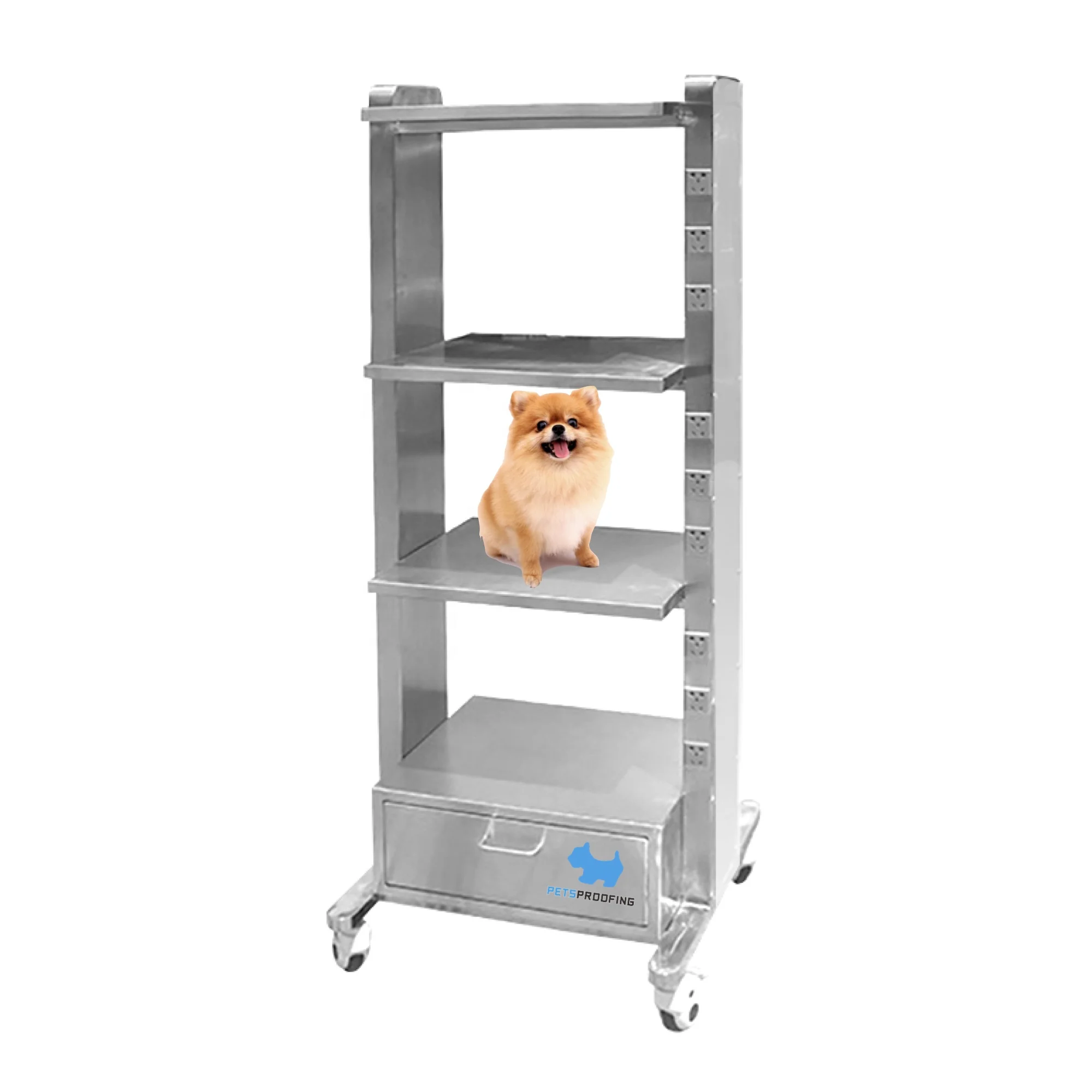 

Petsproofing Hot Selling Hospital Movable Equipment Multilayer Denntal Mobile Medical Tool Trolley Cart