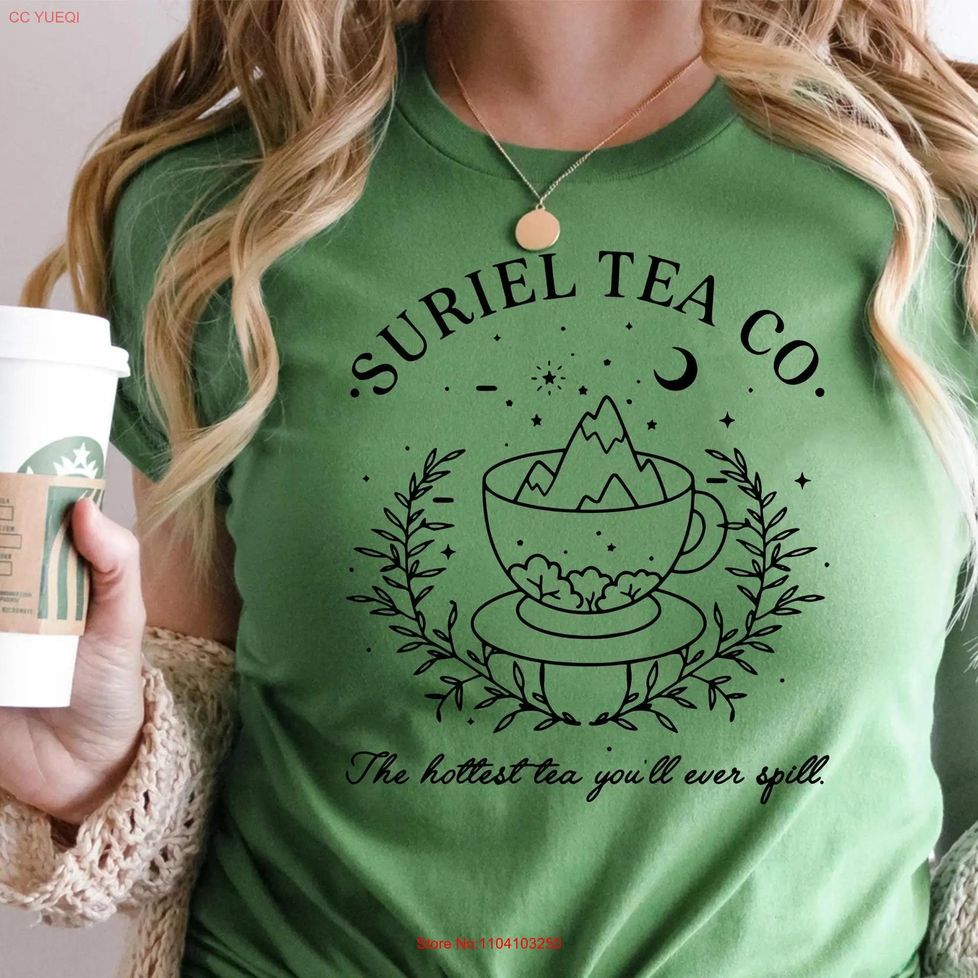 Suriel Tea Co T Shirt Acotar Velaris A Court Of Thorns And Roses City Starlight The Night GifT long or short sleeves