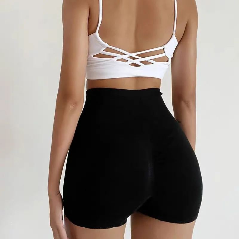 Nahtlose Yoga-Shorts mit hoher Taille und Po-Lift-Effekt für Damen, Anti-Exposition, schnelltrocknend, dehnbar, für Fitness, Radfahren und Workout – Detail 8