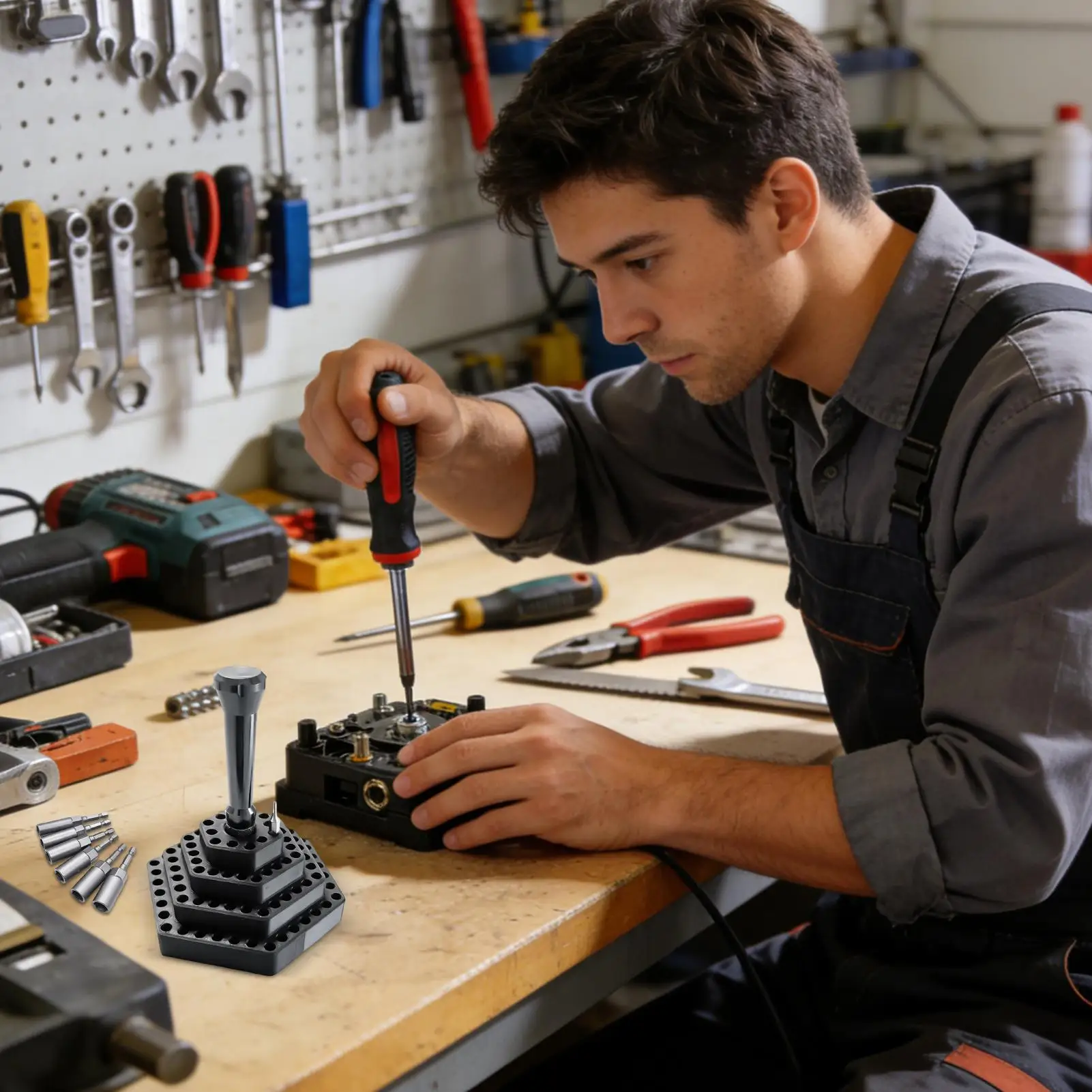 

Держатель бит для дрели 4,8 мм, шестиугольные наконечники, полка для хранения бит для деревообработки, электрик, строительство, электрический плотник, дом