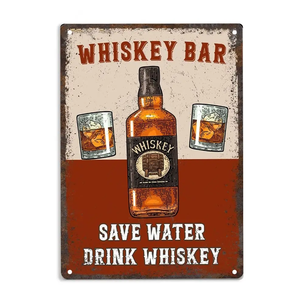 Металлический жестяной знак для виски, постер для бара, дома, офиса, ресторана, спальни, кафе, бара, паба, сохраняет воду