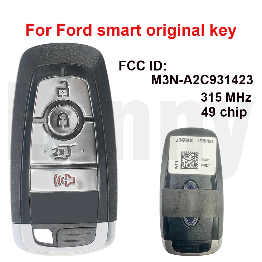 Lenny FCC ID:M3N-A2C931423 315MHz 49chip Car Smart Original Key for Ford Key F-Series Taurus MK5 Explorer Expedition FO38 Blade