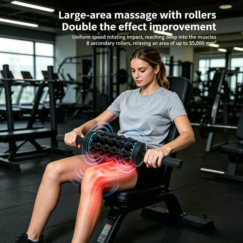 Massage Roller Deep Tissue Electric Body Massager for Back Leg Foot Pain Relief 5 Speed Rechargeable Handheld Massager for Gym