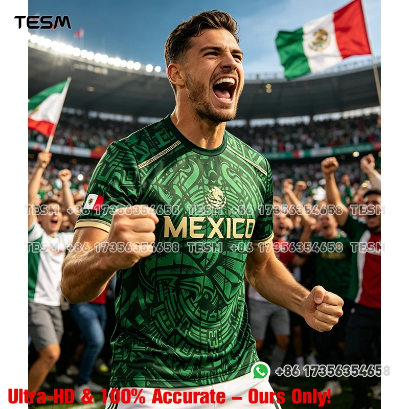 Mexico Football Jersey Men Aztec Calendar Graphic T Shirts Breathable Sports Tee National Flag Fans Training Short Sleeve