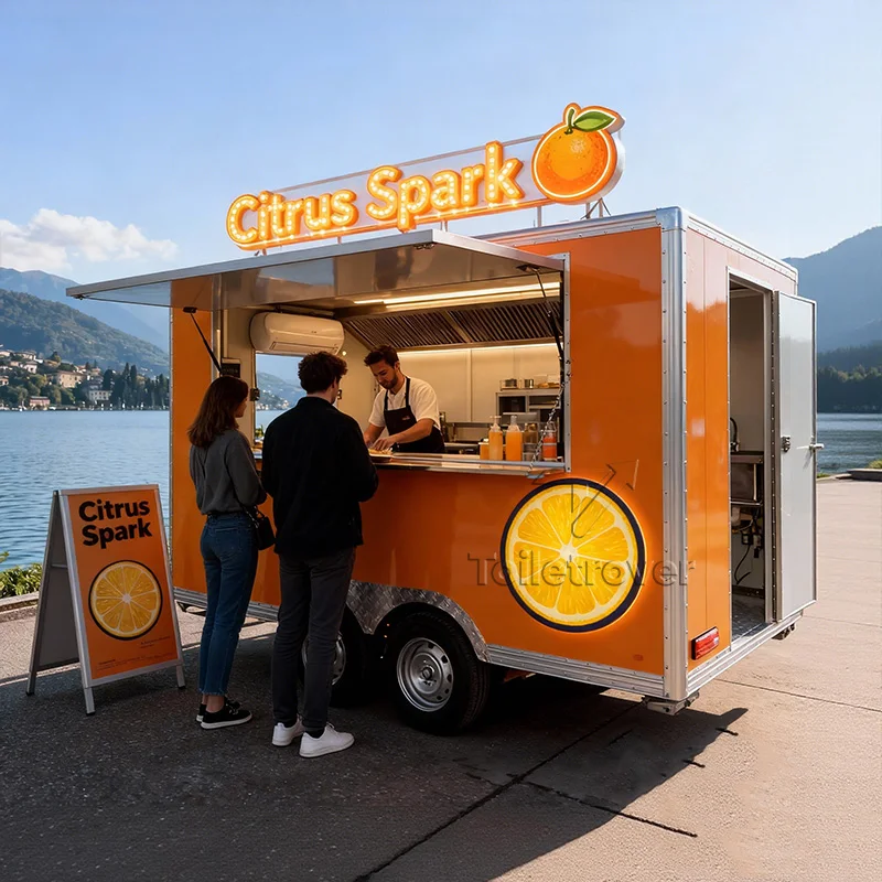 

Уникальный передвижной фудтрак для напитков, мороженого, соков, кофе и коктейлей с полной кухней