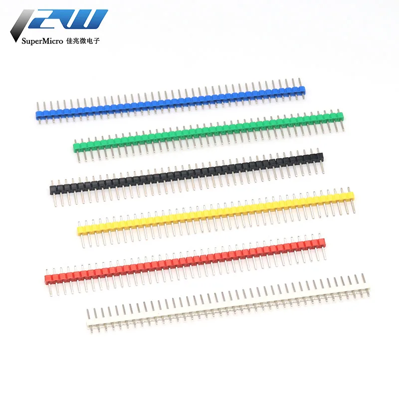 10PCS 1X40Pin Breakable Pin Header 2.54mm Single Row Male Header Connector PCB Pin Strip for Arduino Yellow/Green/White/Black