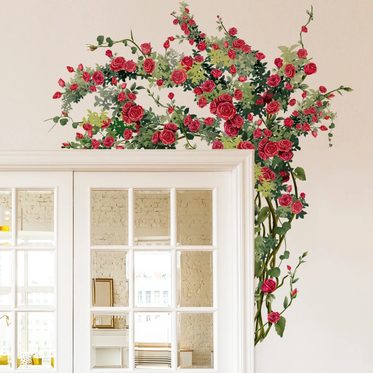 Valentine's Day New Rose Vine Door Frame Home Decoration Wall Sticker Self-adhesive