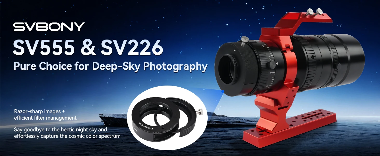 Svbony SV555 Set F/4,5 Vollformat 3-Gruppe 5 Stück Petzval Astrographs APO Astrofotografie mit SV241 oder SV226 – Detail 2