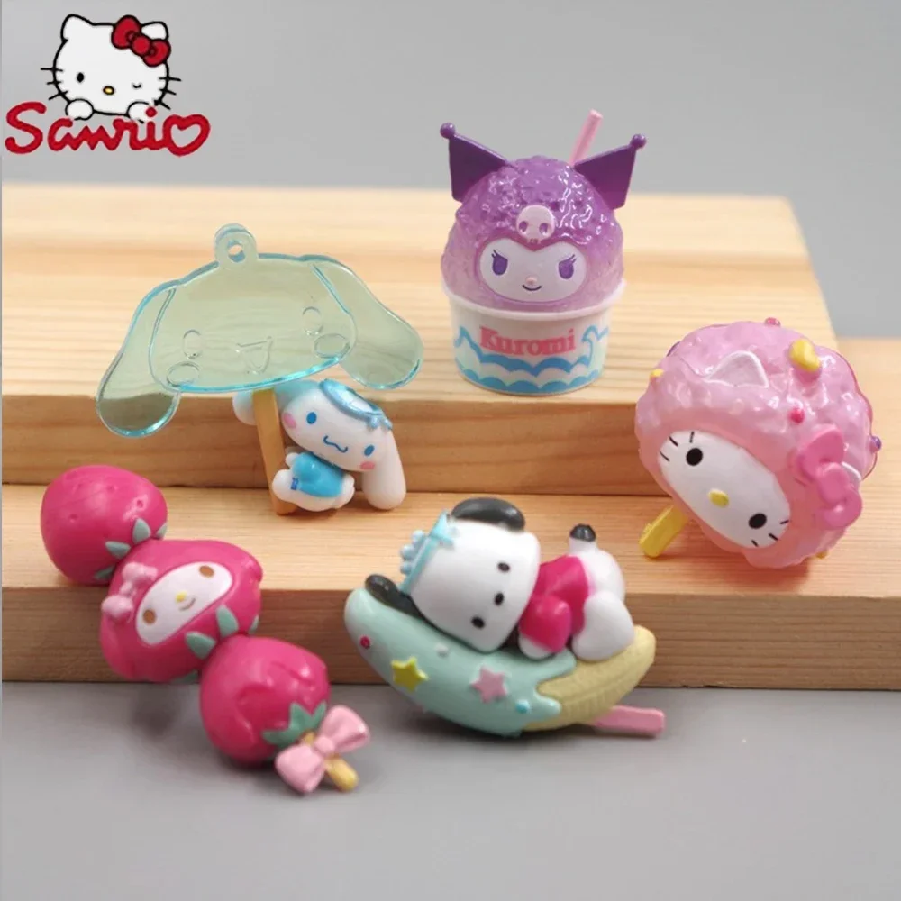 

Sanrio 4 см Hello Kitty My Melody фигурка Summe аниме Kawaii Melody Kuromi Cat Action коллекционные материалы подарок для детей