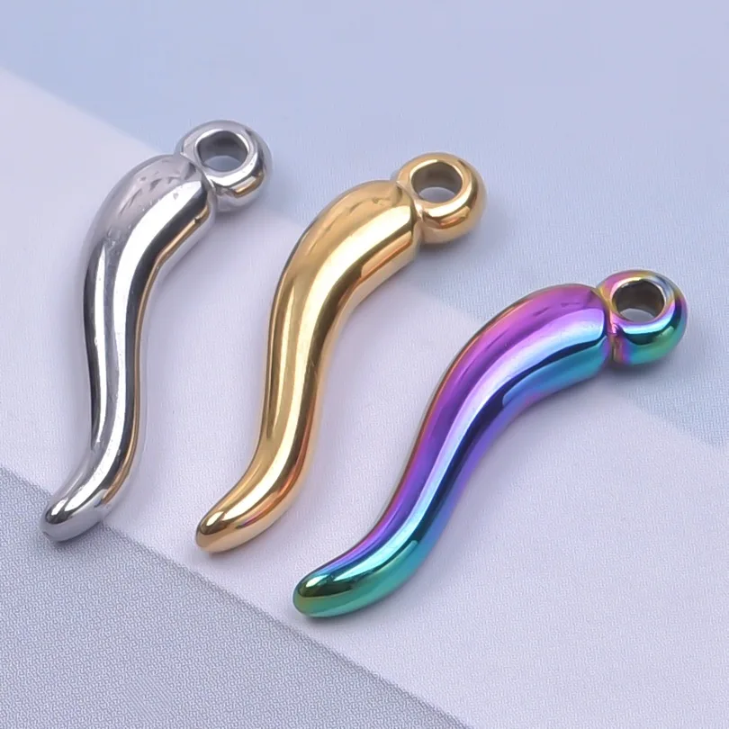 5 قطعة سطح أملس الفلفل الثور السحر لصنع المجوهرات لوازم اليدوية قلادة أقراط أساور قلادة الفولاذ المقاوم للصدأ #3