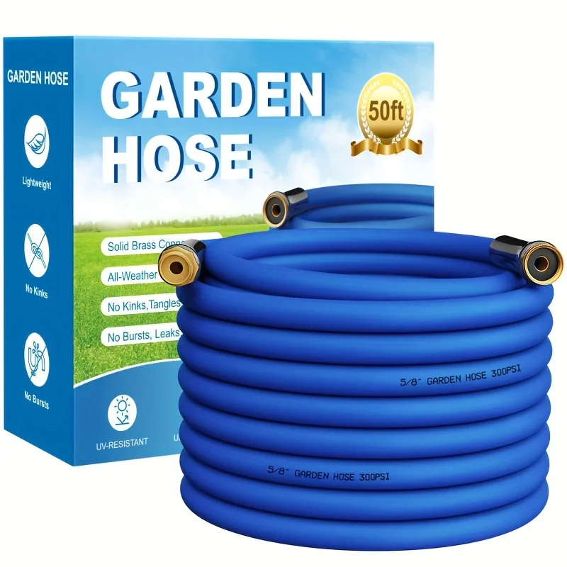 Flexible Garden Hose:Solid Brass Connector,Durable No Kink,Suitable for Lawn Car Pet Cleaning