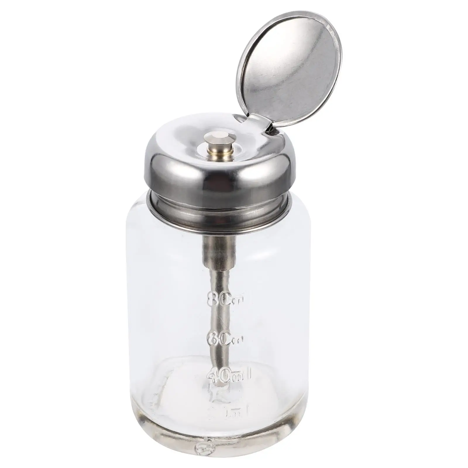 

100 Ml Alcohol Bottle Glass Press Manicure Liquid Dispenser Pump Dispensing Nail Polish
