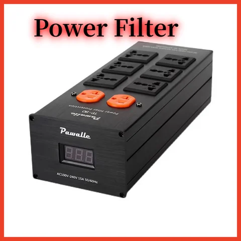 HIFI Audio Noise Reduction AC EMI Power Filter Purifier Lightning Protection Anti interference  Socket Plug Board Amp Amplifier