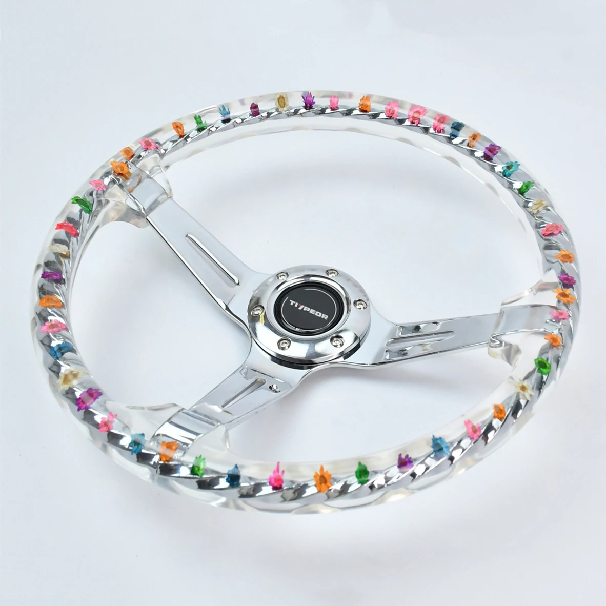 2026 TIYPEOR Custom JDM Hitman Steering Wheel Racing clear Flower Steering Wheel