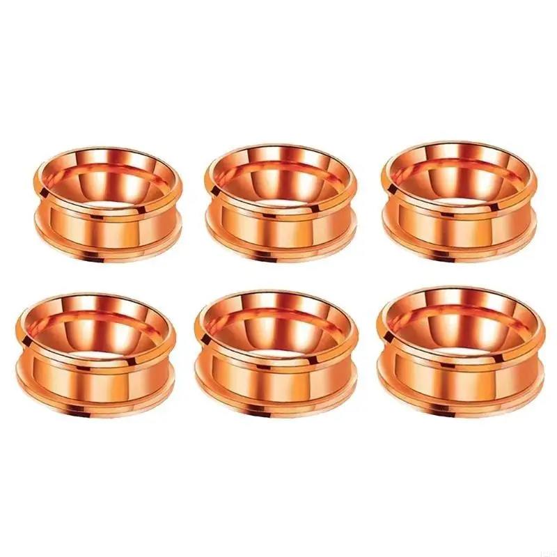 6 PCS Durable Empty Rings Scratch Resistant Blanks Rings DIY Rings Materials