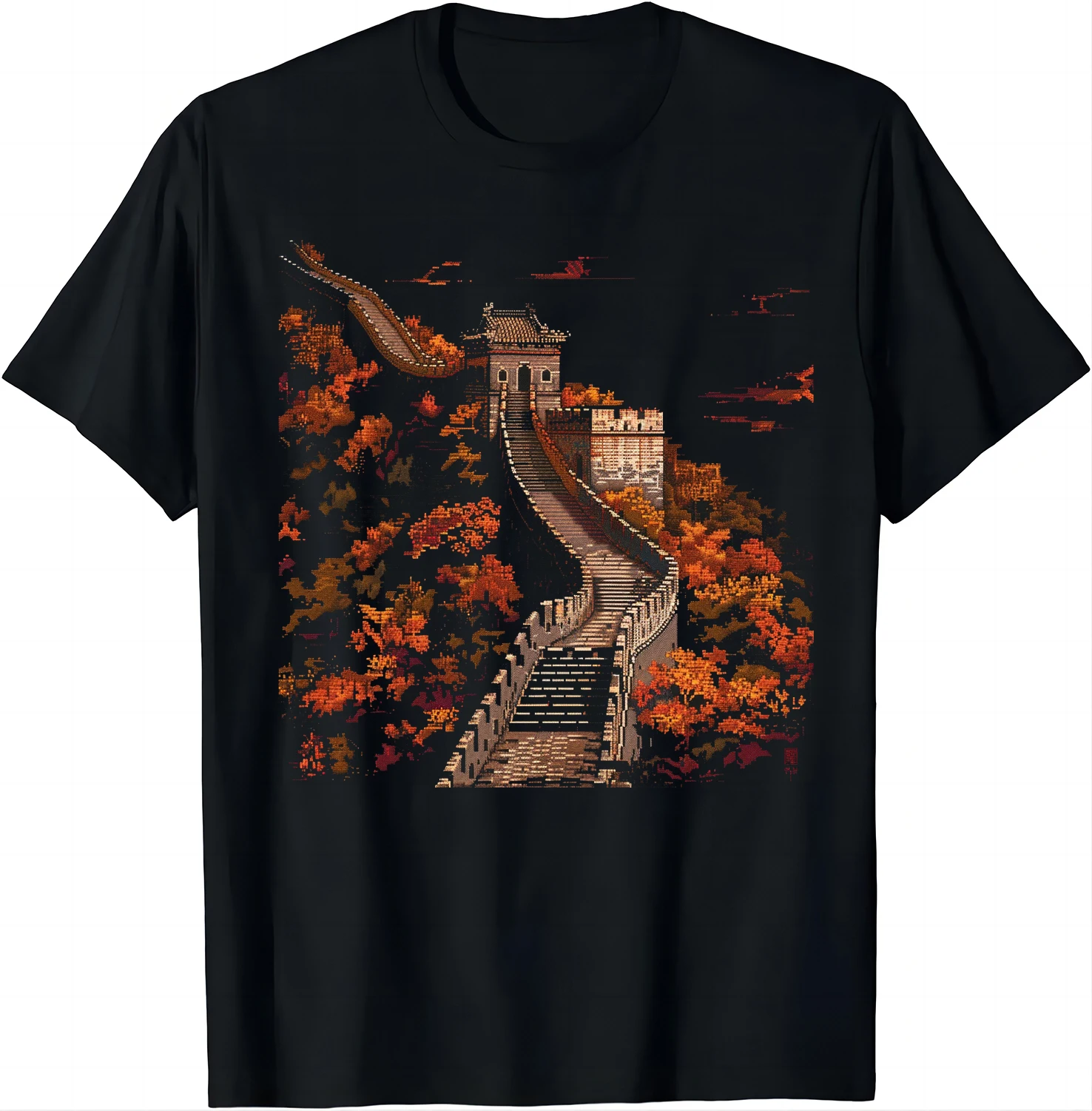 Autumn Splendor Tee - Great Wall of China T-shirts China Travel Graphic T Shirts Men Clothing Tops Camisas Streetwear