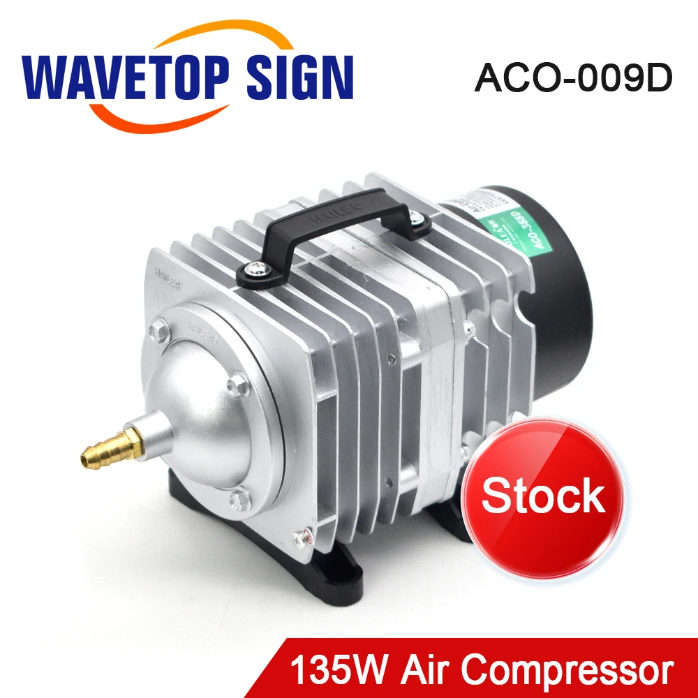 WaveTopSign Stock 135W Air Compressor ACO-009D 110V 220V Air Pump for CO2 Laser Engraving and Cutting Machine