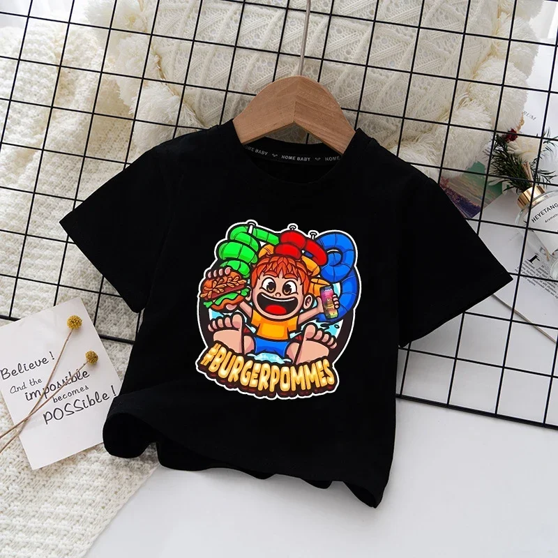 Burgerpommes Icrimax ChildrenT-shirt Boy Girl Cartoon Anime Character Short Sleeve Summer Casual Loose Clothing Top Kid Tee Gift