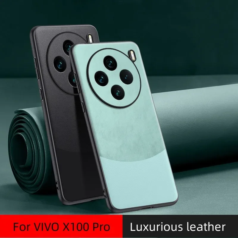 

For VIVO X100 Pro Case Luxury Leather Color Matching Phone Case For VIVO X100 X100Pro Back Cover Shockproof Bumper Funda