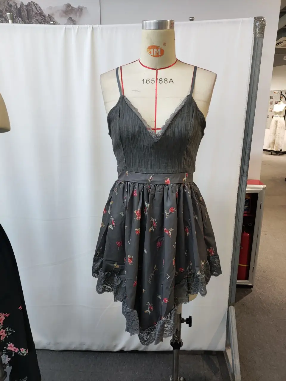 Rétro imprimé fleuri ourlet asymétrique Western Sle femmes Dr Vintage Floral décontracté taille moyenne sans Sve t-shirt fibre d'acétate