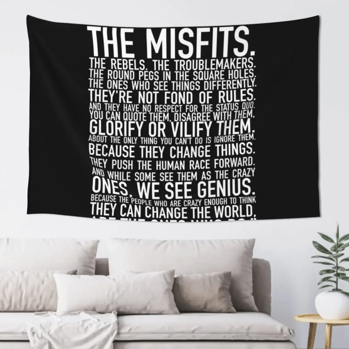 

Here's to the crazy ones (Black) by Brian Vegas Tapestry Home Decoration Accessories Wall Decoration Korean Room Decor Tapestry