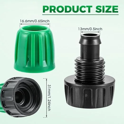 12pcs Drip Irrigation Tubing Adapter 3/4