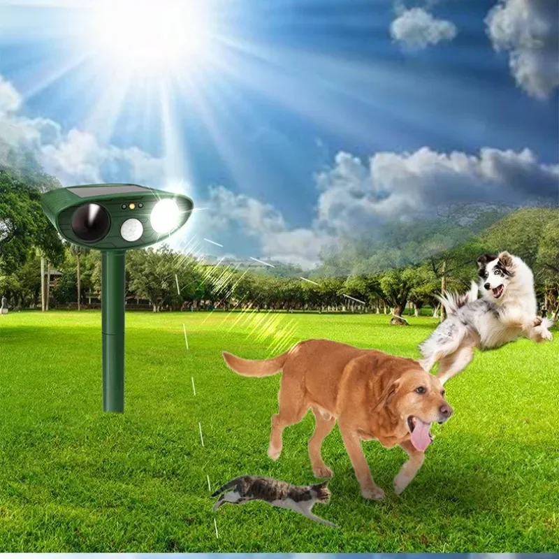 Ultrasonic Animal Repellant Cat Dog Repellant Solar Powered Rechargeable Garden Waterproof Animal Deterrent For Farm Yard 1Pcs