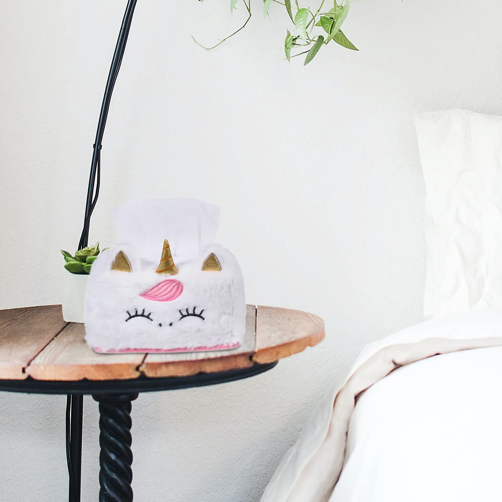 1Pcs Adorable Unicorn Tissue Box Holder Easy Access Desktop Organizer Keeps Surface Clean Modern Simple Design for Living Room