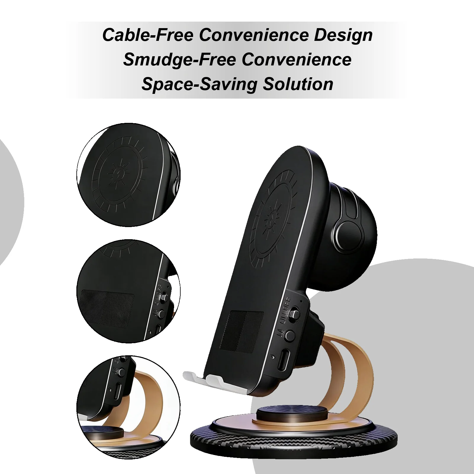 

New Integrated Phone Holder Desk Phone Stand Anti-Slip Phone Bracket With Speaker And Charging Tabletop Cellphone Stand