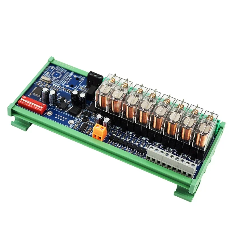 

Huaqingjun Original 8-Channel RS485 Inputs Outputs Relay Module DC12V/24V Modbus RTU for Remote Control