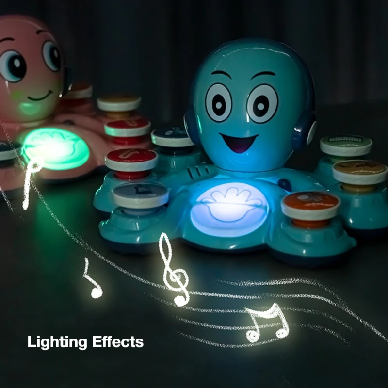 لعبة الأخطبوط الموسيقية للأطفال الصغار، أداة تعليمية لتعلم الأطفال مع أضواء وأصوات، لعبة موسيقى ما قبل المدرسة المبكرة هدية للأطفال من سن 1 إلى 4 سنوات