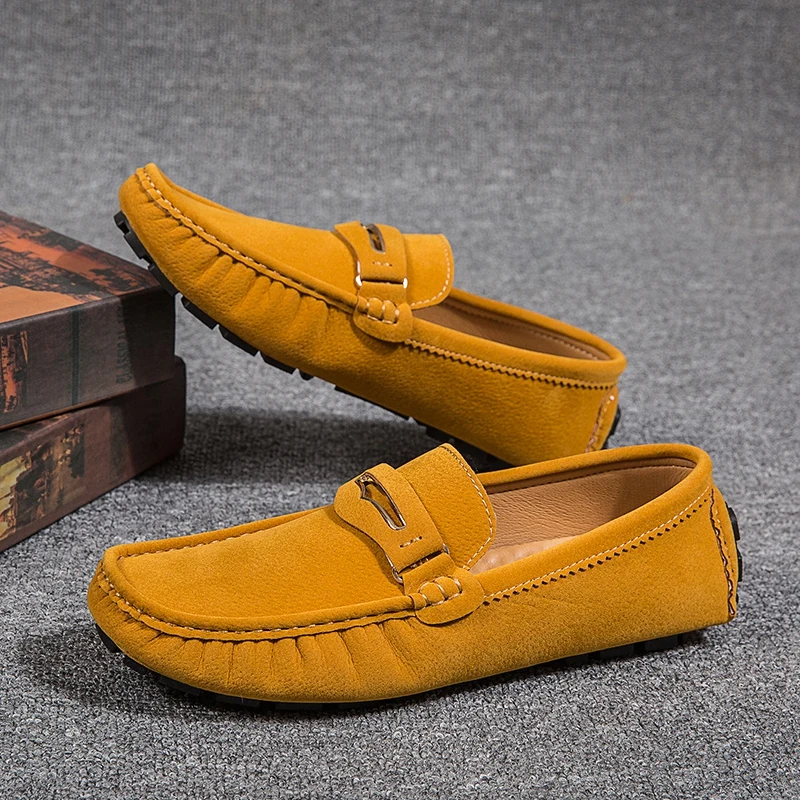 

YRZL Loafers For Men Slip On Casual Shoes Mens Comfortable Driving Moccasins Breathable Lightweight Non Slip Male Leather Shoes