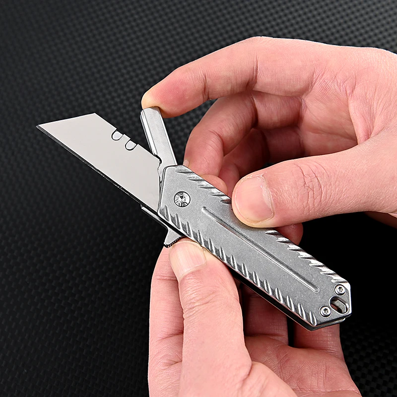 High Hardness Stainless Steel Art knife Replaceable Blade Utility Knife  Multifunctional EDC Express Box Knife Outdoor Survival