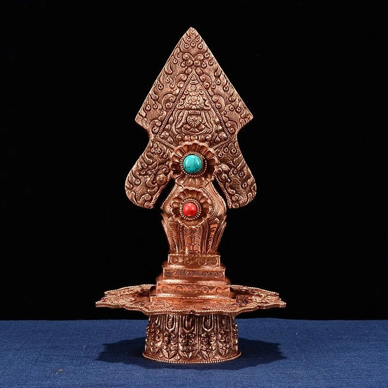 

Handmade red copper Buddhist utensils, Manza treasure bottle lamp holder Buddha cup water supply bowl set