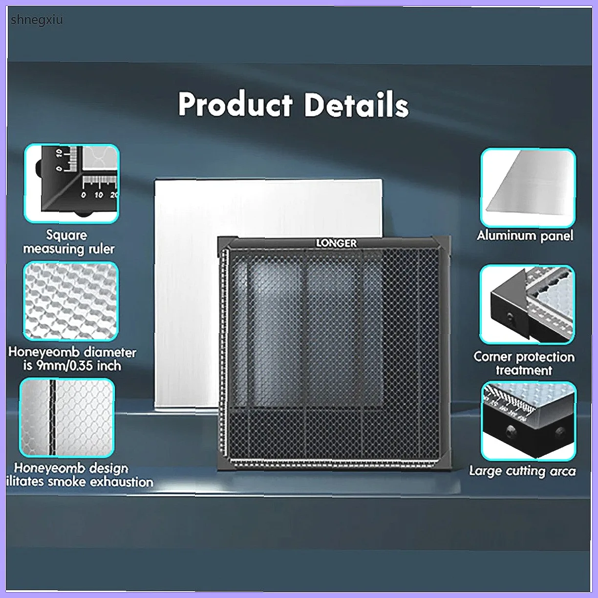 Honeycomb Laser Bed 440x440mm, Aluminum Mesh Panel for Laser Engraver & Engraving Machine Work Table