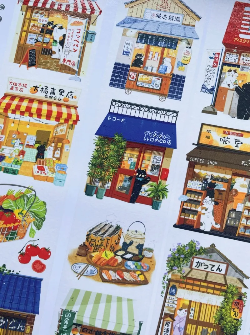 Vintage Japanese Shop Lovely Cat PET Washi Tape Craft Supplies DIY Scrapbooking Card Making Decorative Plan Sticker