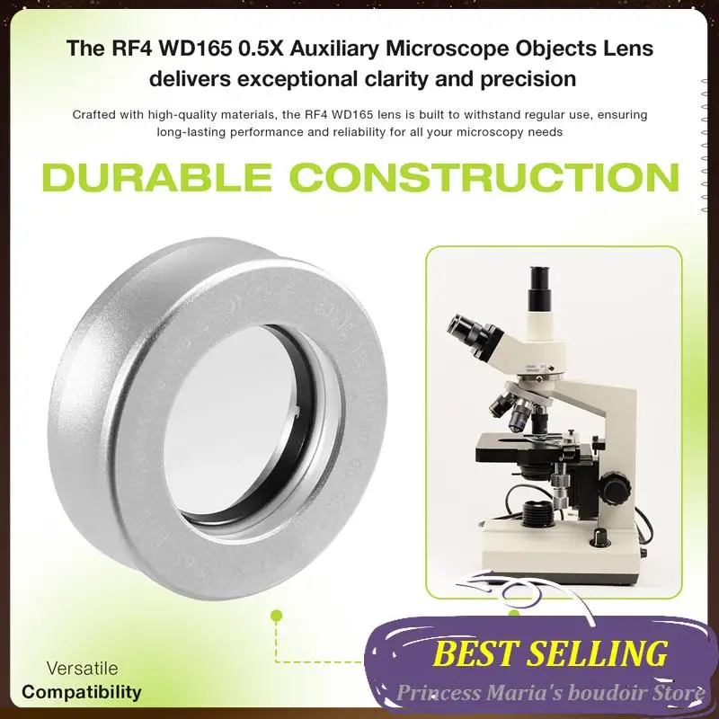 

AB30-RF4 WD165 0.5X Auxiliary Microscope Objects Lens Fortrinocular Stereo Zoom Barlow Camera Glass Lens High-Quality