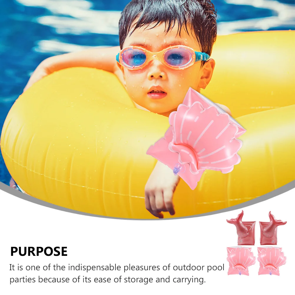 

2Pairs Children Arm Floats Double Airbag Design Safe Durable PVC Kids Inflatable Swimming Armbands Outdoor Pool Party