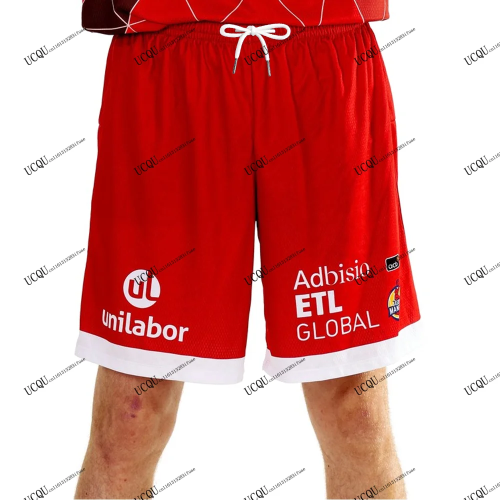 Baxi Manresa Basket 2025-26 League Vintage recién llegado pantalones cortos de baloncesto España impresión 3D hogar Away estilo Athleisure adulto Unisex