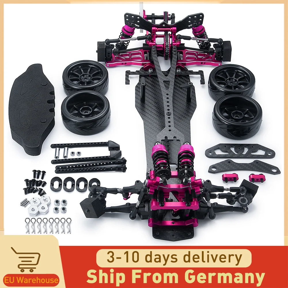 AXSPEED Alloy & Carbon Fiber Sakura D5S Frame Chassis Kit Remodel Belt Drive Upper Deck Adjustable Height for 1/10 RWD Drift Car