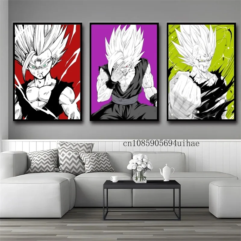 

Anime Dragon Ball Super Saiyan Goku Vegeta Style Picture Poster Wall Character Printing Canvas Painting Home Decoration Painting