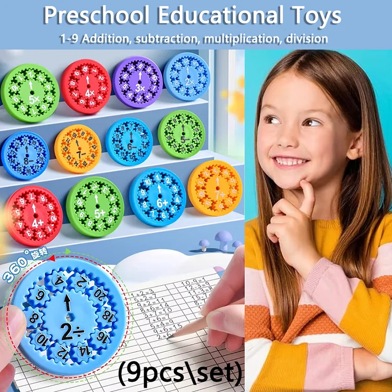 Wiskunde Fidget Spinners Kinderen Speelgoed Voorschoolse Rekenkundige Onderwijs Optellen Aftrekken Vermenigvuldigen Delen Abacus Montessori Speelgoed