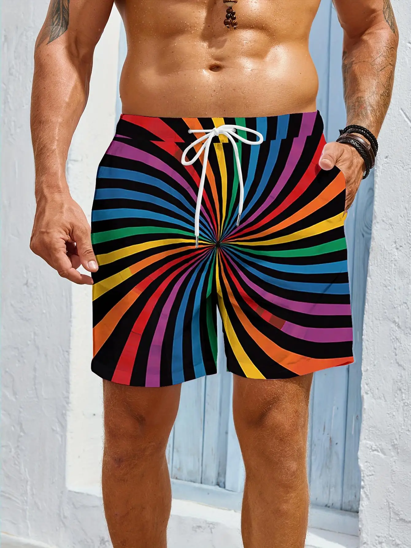 

1pcs Men's Short swim trunks2026 Summer 3D Printed Short sleeve running Polyester Men's clothing Quick drying Breathable