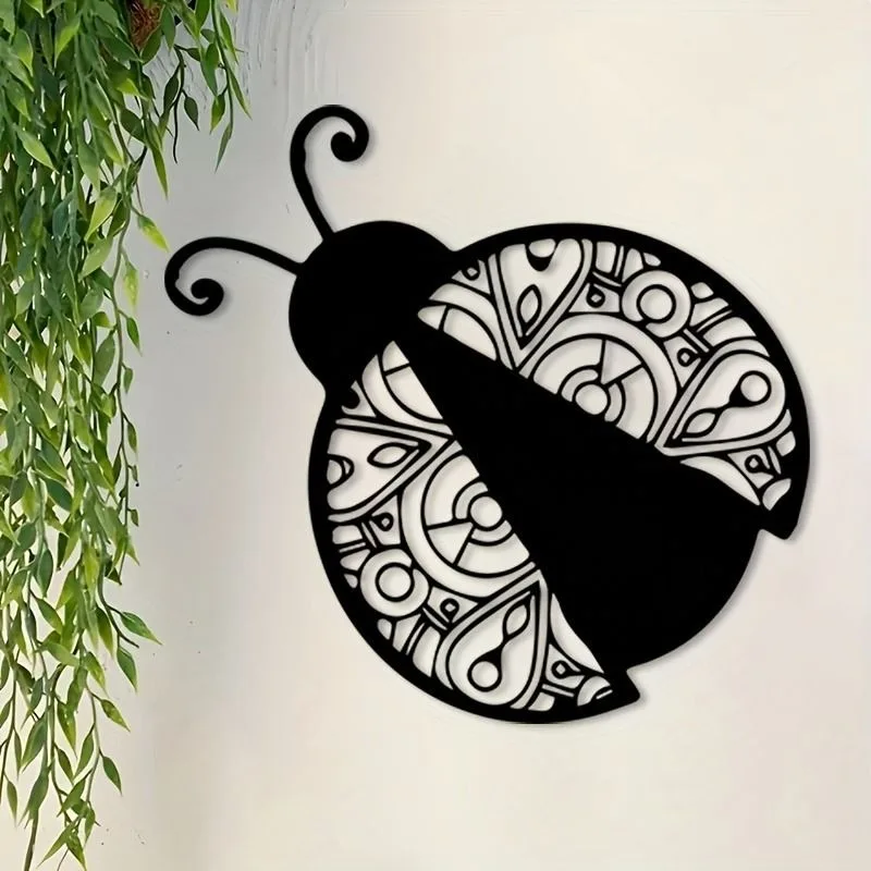 CIFbuy Metal Wall Art Ladybugs, 3D Iron Ladybug Garden Decor, Outdoor Patio Yard Hanging Ornaments, Rustic Farmhouse Style