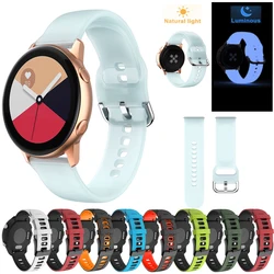 Silicone Luminous Glow Bracelet 20mm For Samsung Galaxy Watch Active 2 3 4 5 6 7 40 41 42 43 44 45 46 47mm Classic pro Gear S2